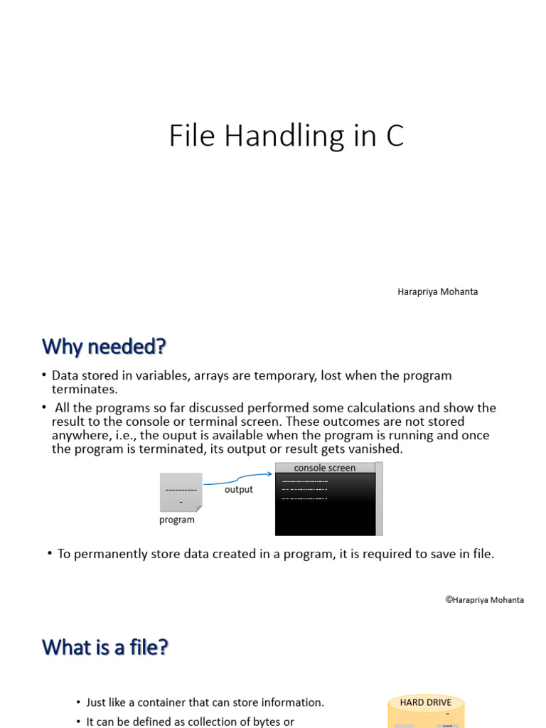File Handling in C PDF