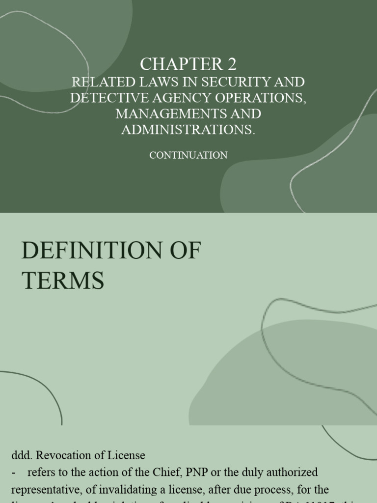 Chapter 2 Related Laws in Security 1 | PDF