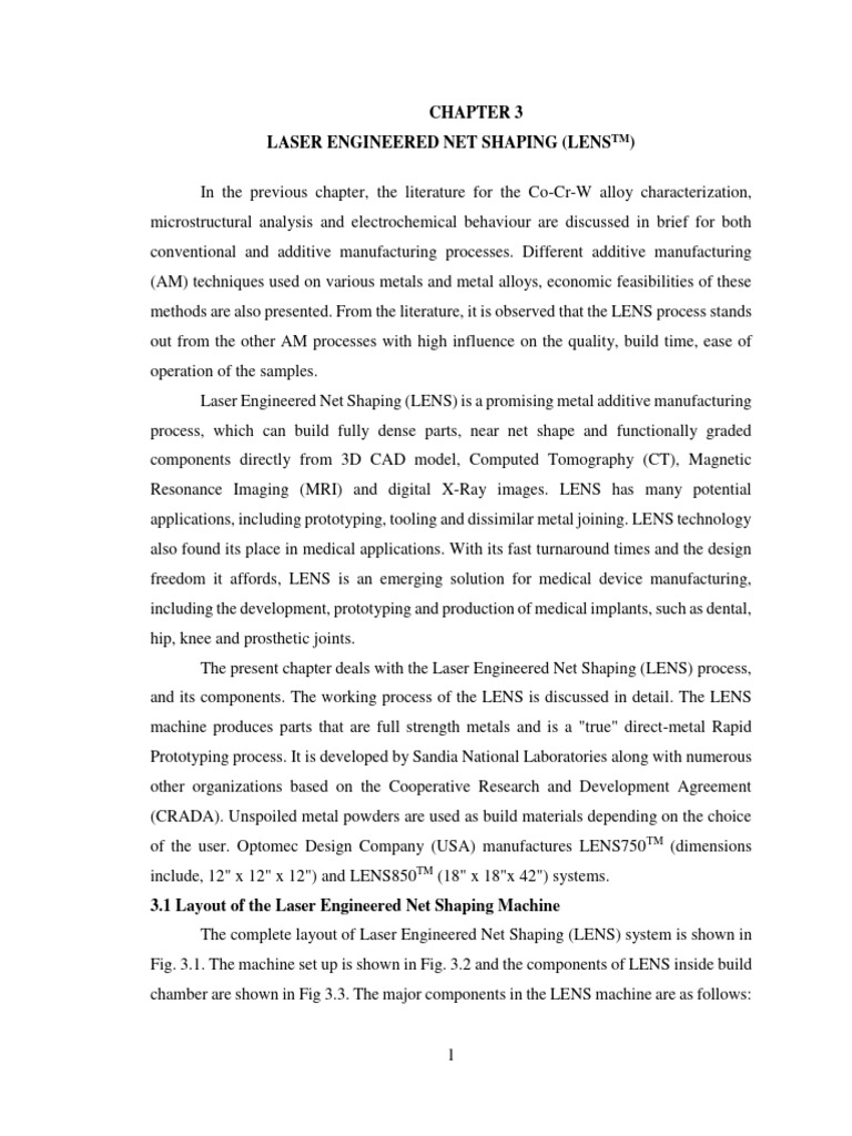 Laser Engineered Net Shaping | PDF