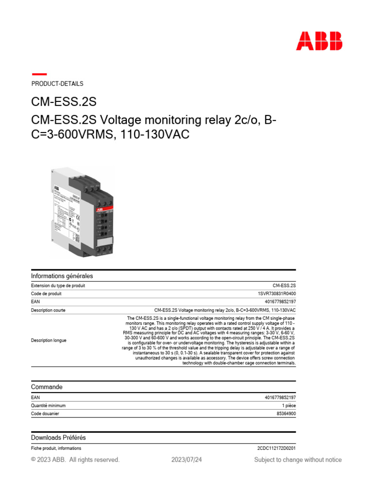 1SVR730831R0400 CM Ess 2s | PDF | Fuse (Electrical) | Switch