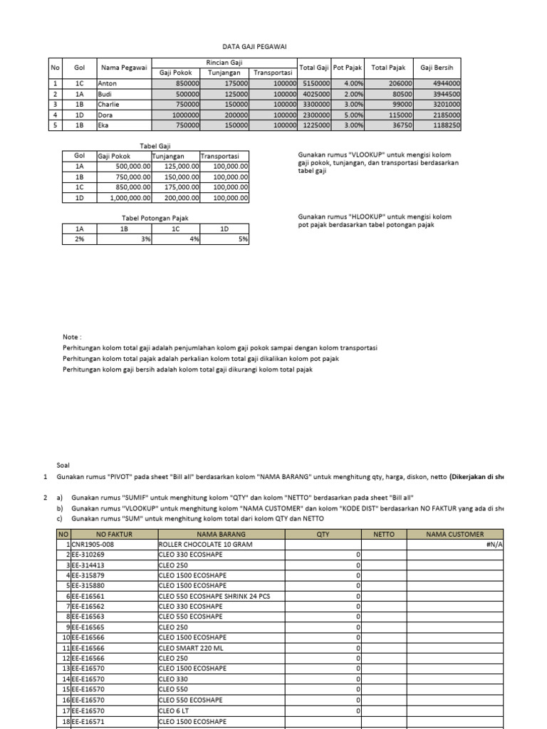 Soal test excel pdf