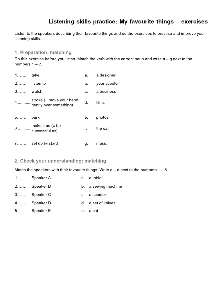 My Favorite Things Listening Pdf