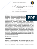 EFEITO DA ADIÇÃO DO RESÍDUO DO POLIMENTO DE PORCELANATO NA DURABILIDADE DE ARGAMASSA DE REVESTIMENTO