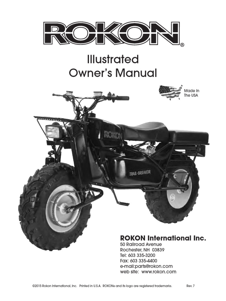 Rokon-Manual 2015 Rev-7 | PDF | Internal Combustion Engine | Automatic ...