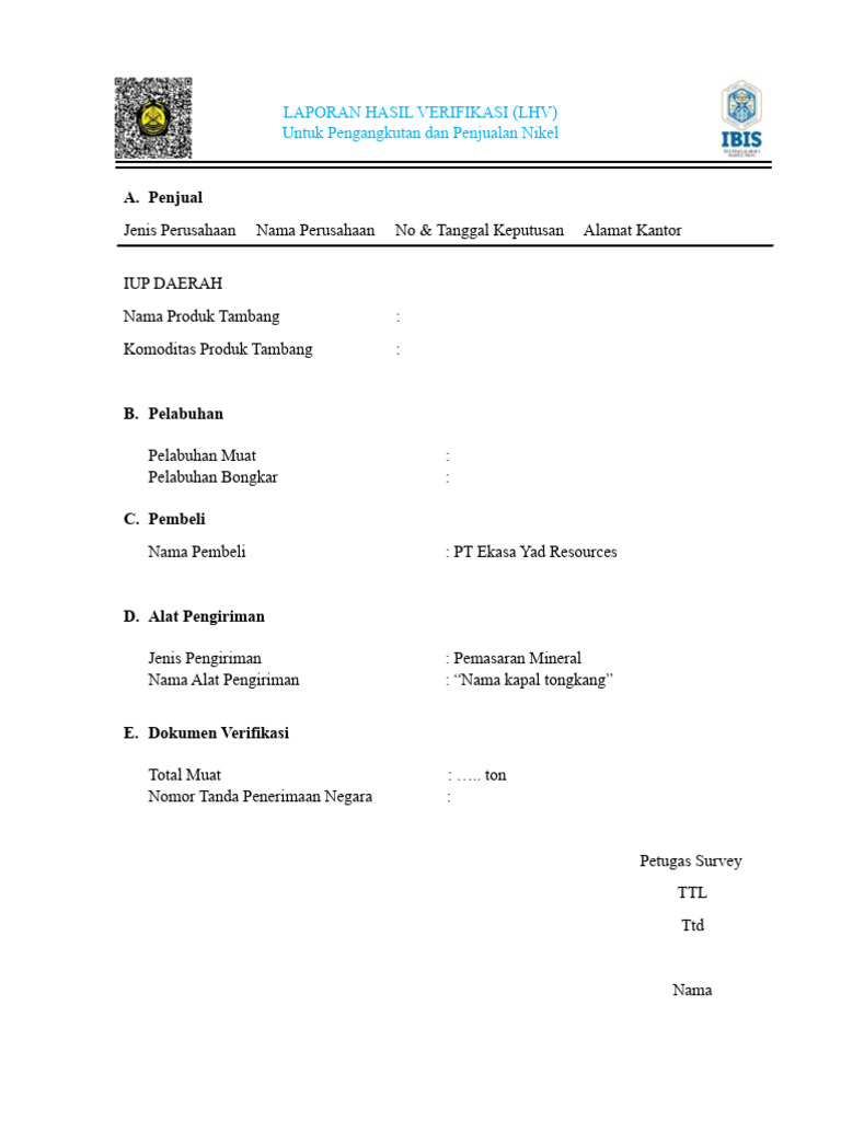 Contoh LHV | PDF