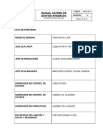 Manual Sistema de Gestión Integrado: 7.1.2 PERSONAS Lista de Operarios