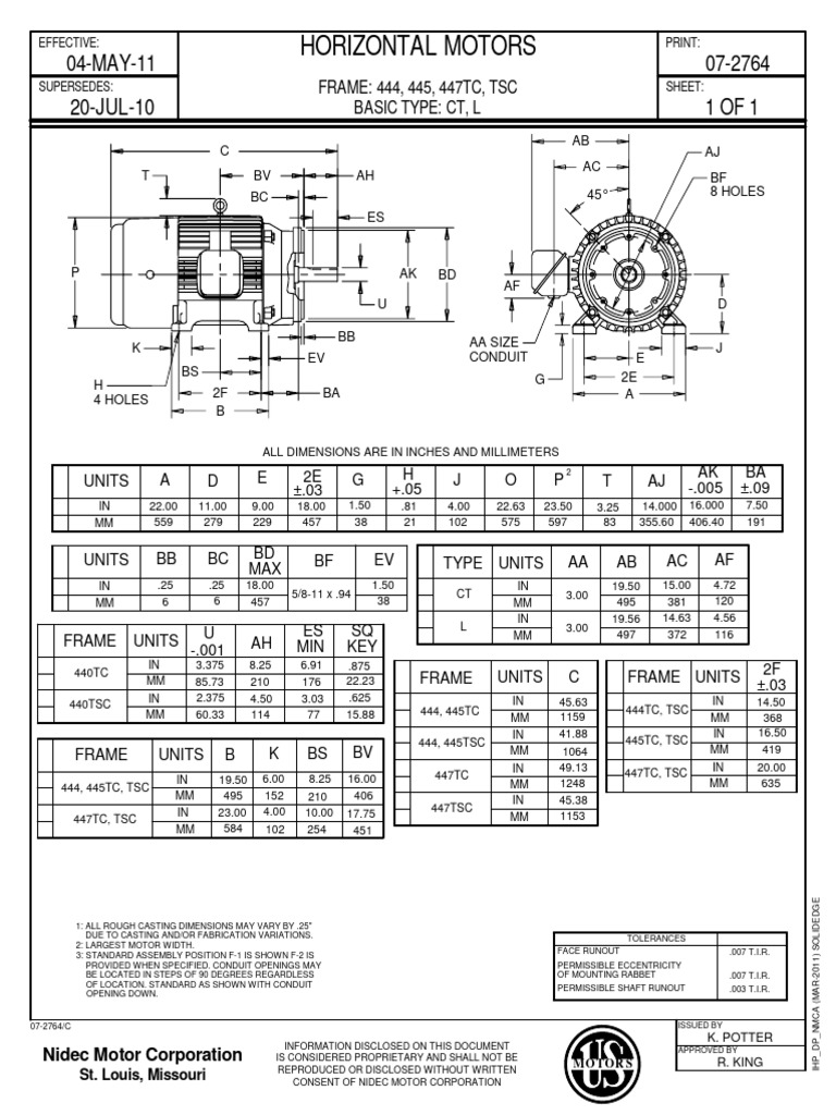 Horizontal motors 04 may 11 07 2764 1 of 1 20 jul 10 pdf