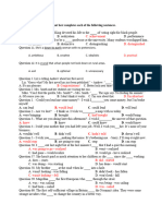 C. Achievement D. Distinguished: Choose The Correct Answer That Best Completes Each of The Following Sentences