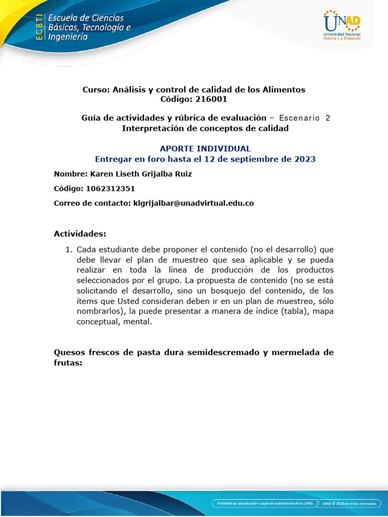 Formato T Individual E2 Curso216001 Karen Grijalba | PDF | Valoración ...