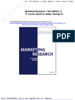 Test Bank For Marketing Research 13th Edition V Kumar Robert P Leone David A Aaker George S Day