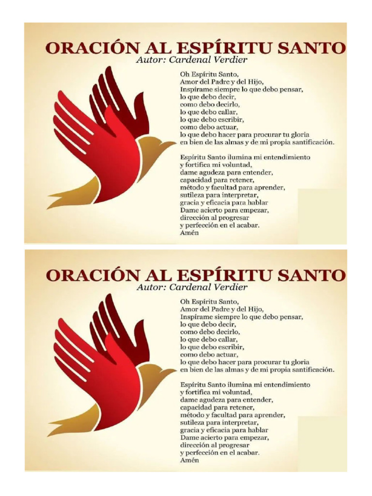 Oracion Al Espiritu Santo | PDF