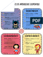 Portavoz Secretario/A: Tarjetas de Roles de Aprendizaje Cooperativo