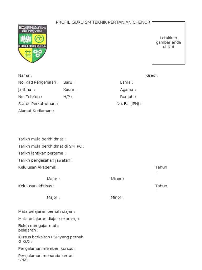 Profil Biodata Guru 2 | PDF