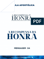 Célula Apostólica - A Recompensa Da Honra - Mensagem 04 - SETEMBRO 2022