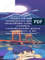 Blue Retro Aesthetic Anime Boy and Night Bridge Background Bookmark