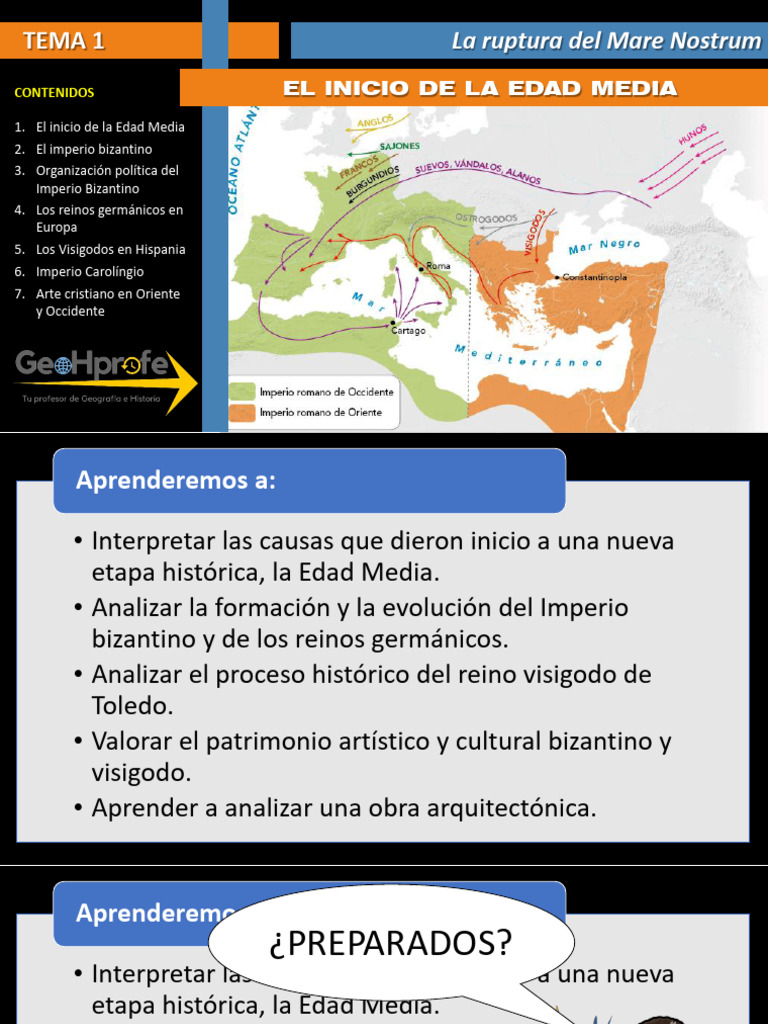 2023.24 Presentación Tema 1 El Inicio de La Edad Media | PDF | imperio ...