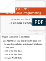 Lesson Example Variables and Data Types