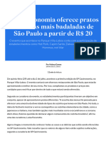 Melhores Restaurantes de São Paulo Oferecem Pratos A Partir de R$ 20