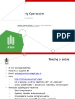 Systemy Operacyjne: DR Inż. Andrzej Opaliński