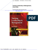 Test Bank For Nursing Leadership Management 3rd Edition Patricia Kelly