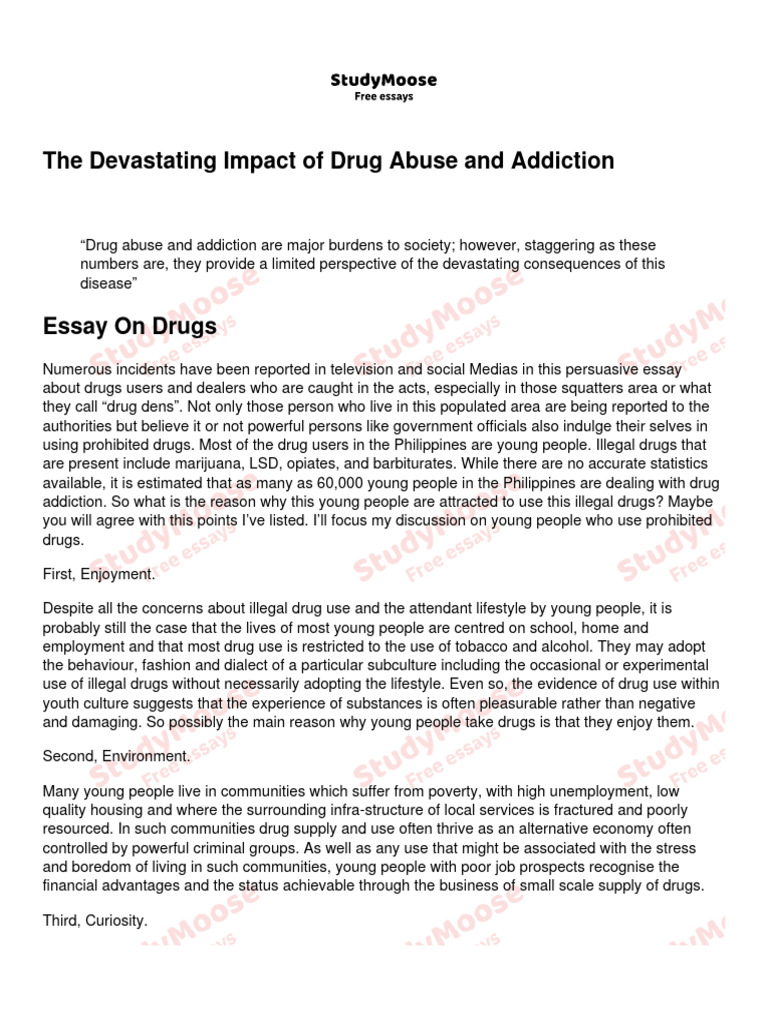Youth Drug Abuse: Causes and Consequences | PDF | Substance Abuse ...