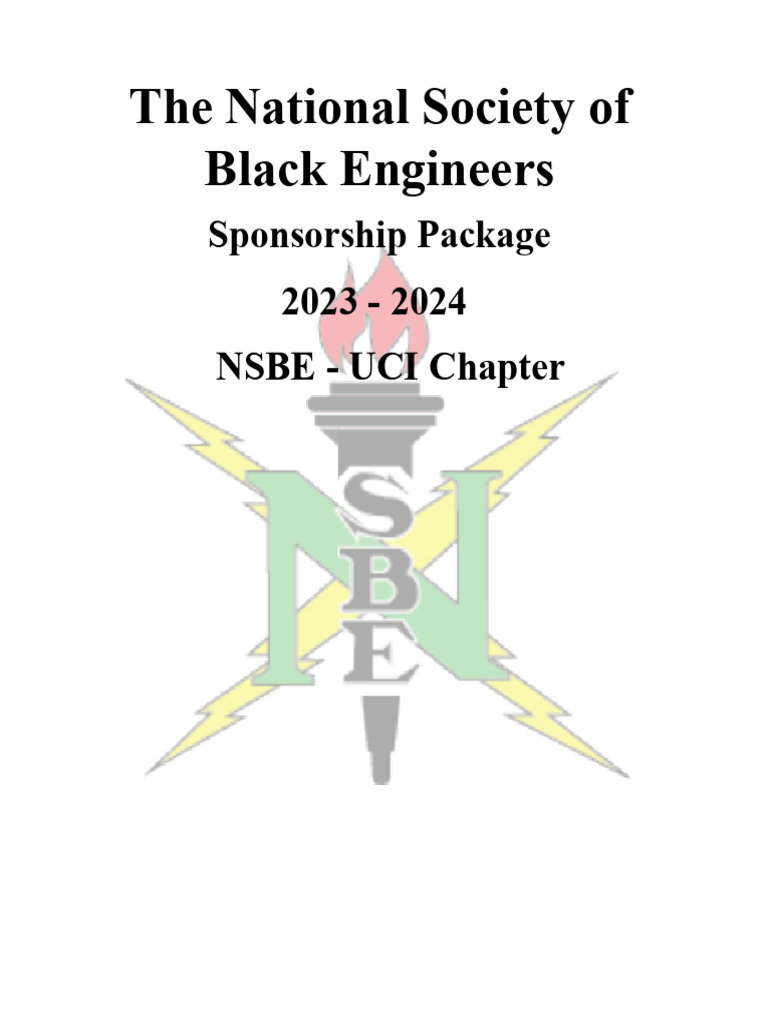 Nsbe 20232024 Sponsorship Package PDF Science, Technology