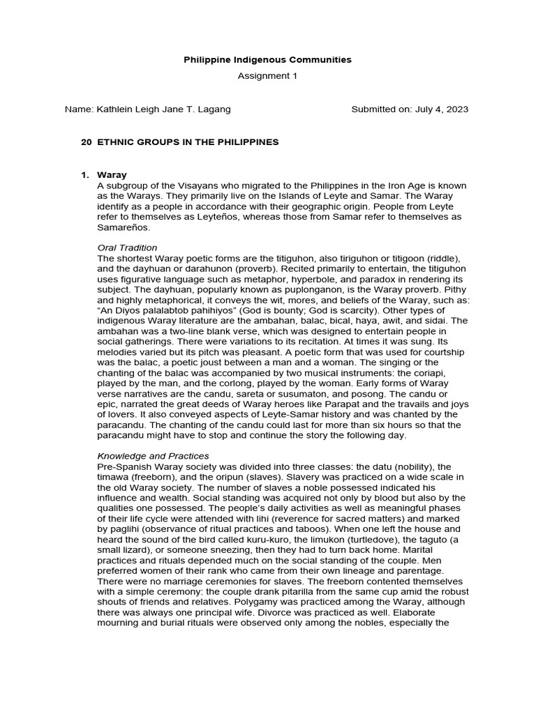 Philippine Indigenous Communities | PDF