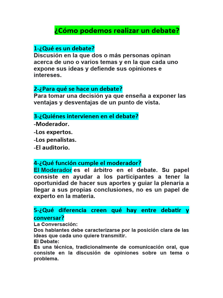 Como Iniciar Un Debate : Expresiones útiles para participar en ...