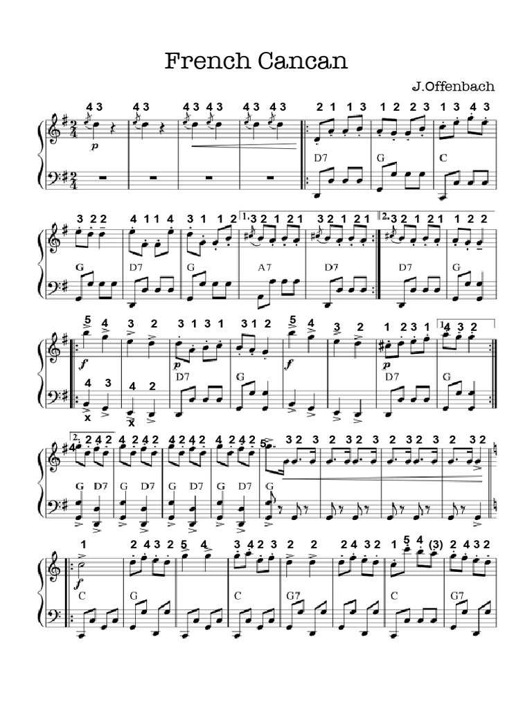 Partition Piano French Cancan | PDF