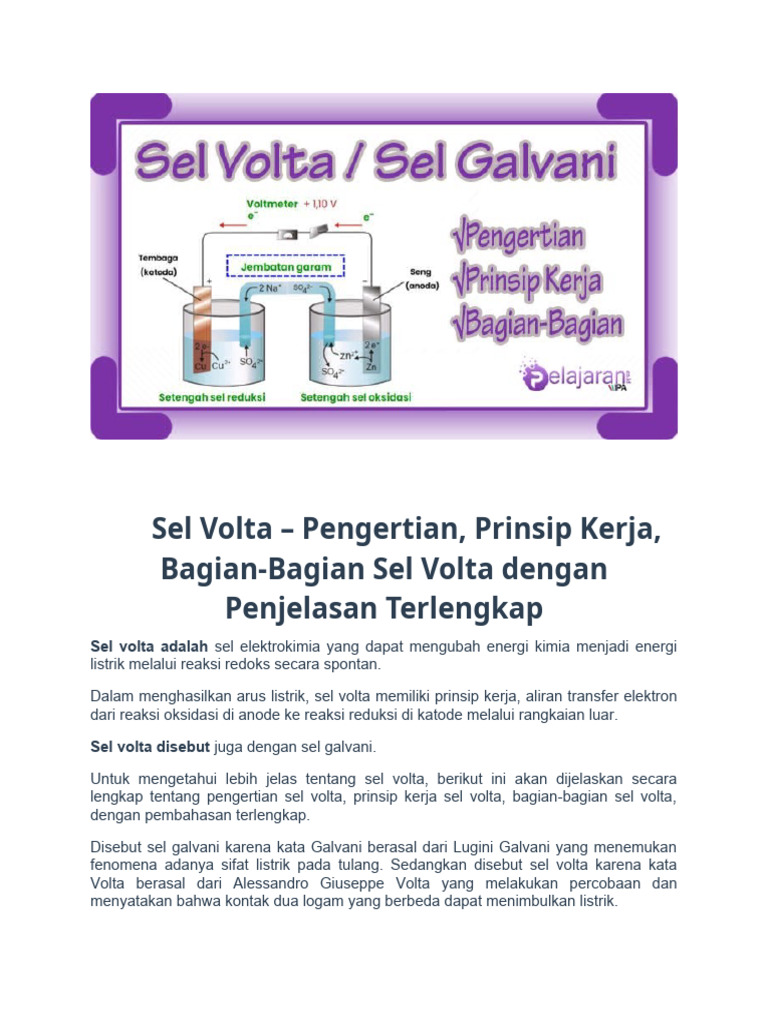 Sel Volta Dan Penjelasannya | PDF