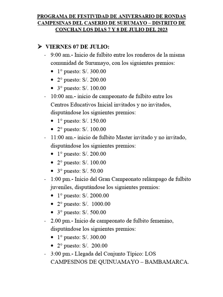 Programacion Fiesta | PDF | Cocina, comidas y vino