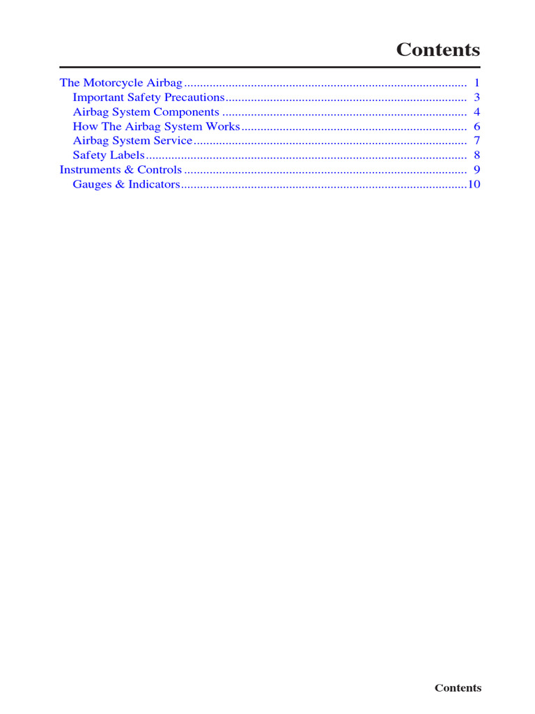 2012 Gold Wing (GL1800 A) Airbag Supplement PDF
