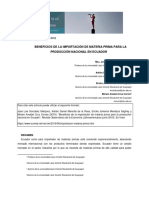 Beneficios de La Importación de Materia Prima para La Producción Nacional en Ecuador