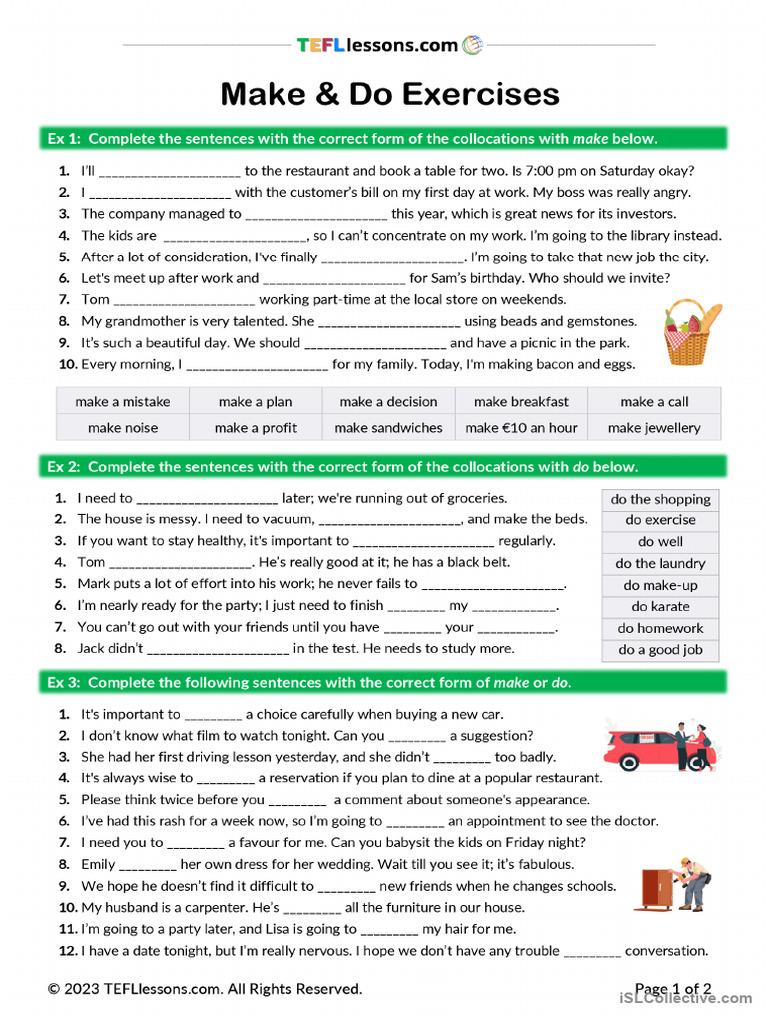 Make do exercises pdf