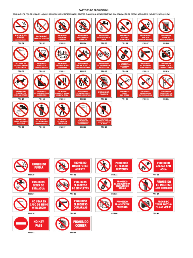 Señales de Prohibición en Tránsito | PDF