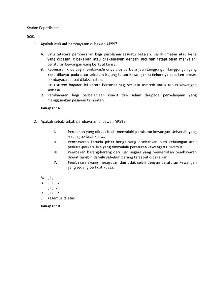 Pemahaman AP59 dalam Kewangan | PDF
