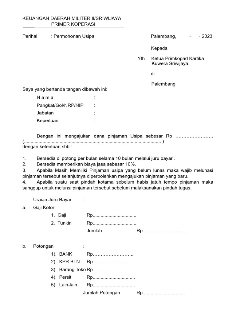 Format Pinjaman | PDF