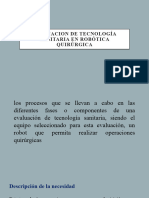 Evaluacion de Tecnología Sanitaria en Robótica Quirúrgica