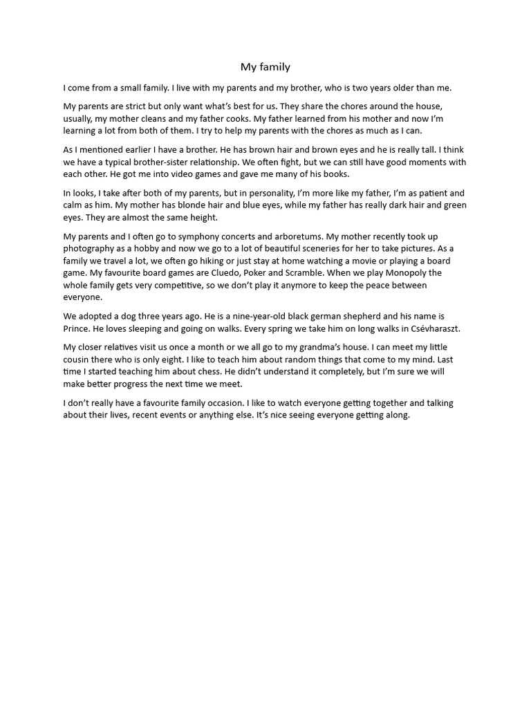 My Family | PDF