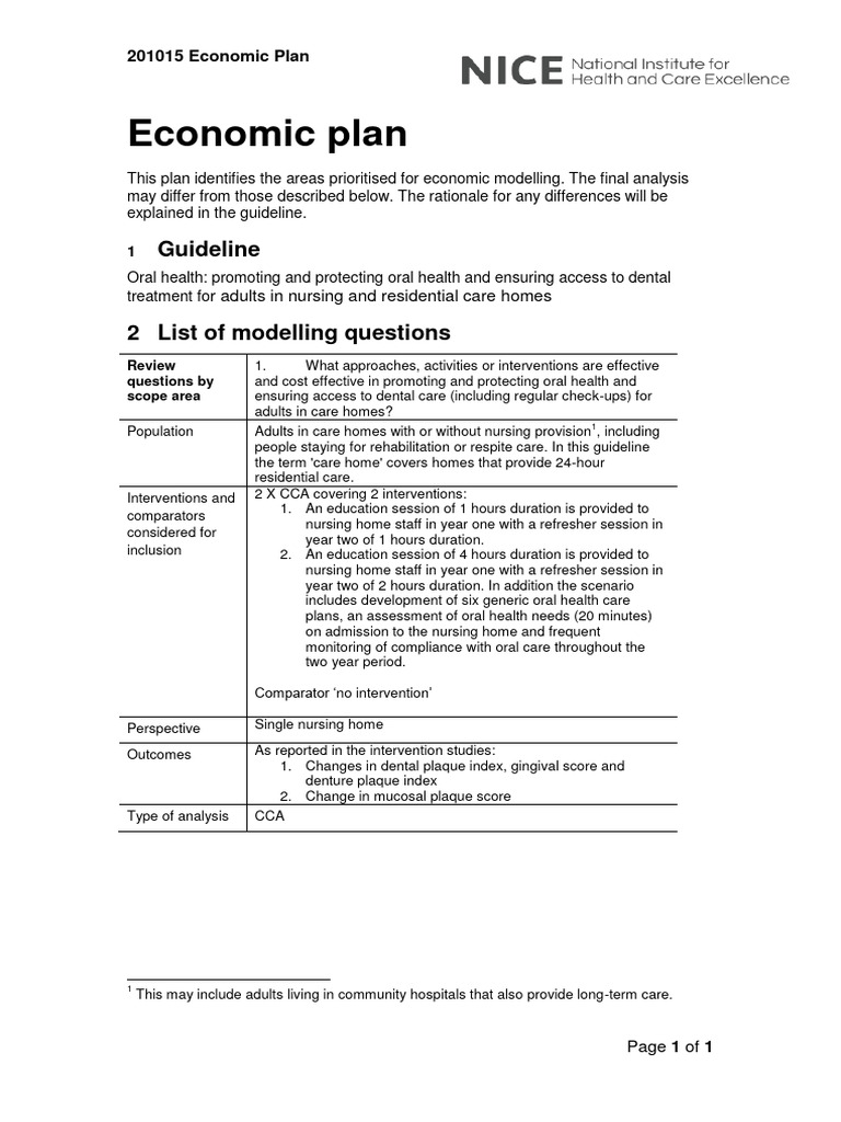 Economic Plan | PDF