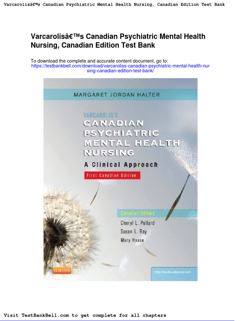 Varcaroliss Canadian Psychiatric Mental Health Nursing Canadian Edition