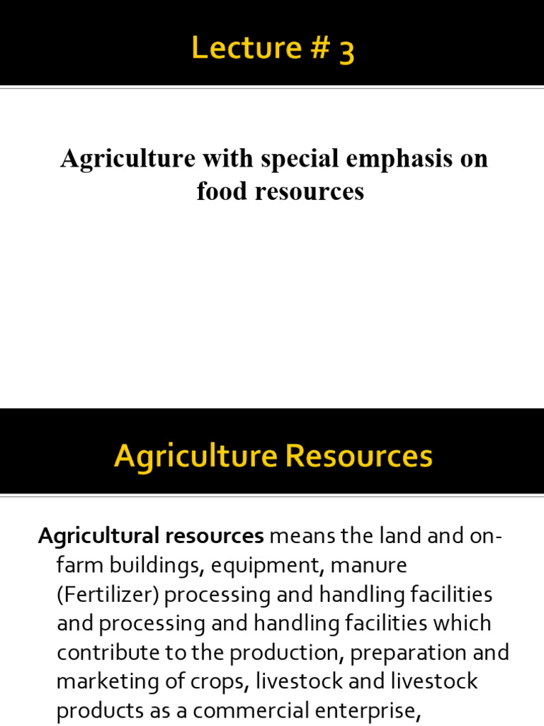 Lecture 3 Agriculture Pdf