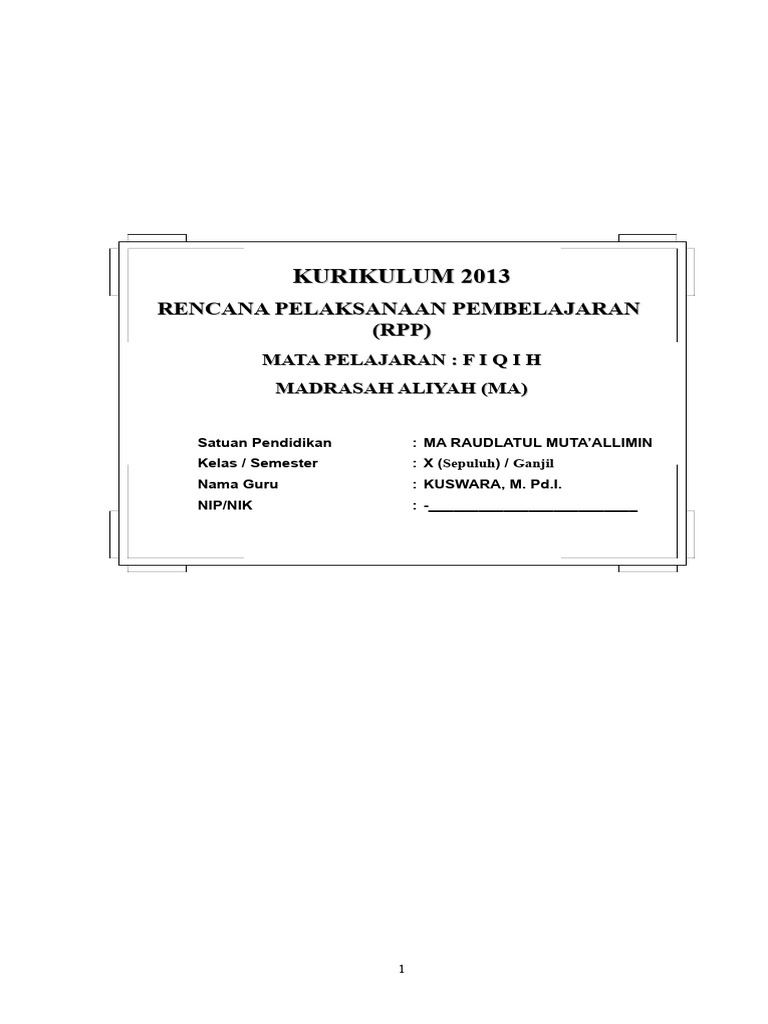 RPP Fikih: Haji dan Umrah Kelas X | PDF