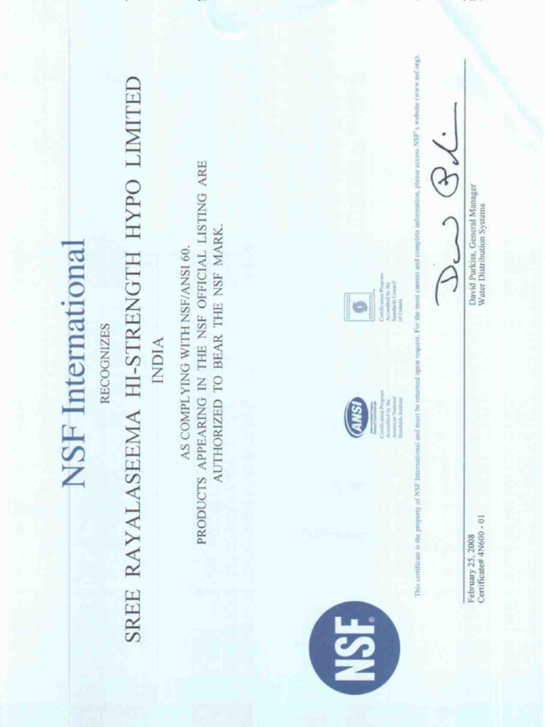 NSF Certificate SRHHL PDF