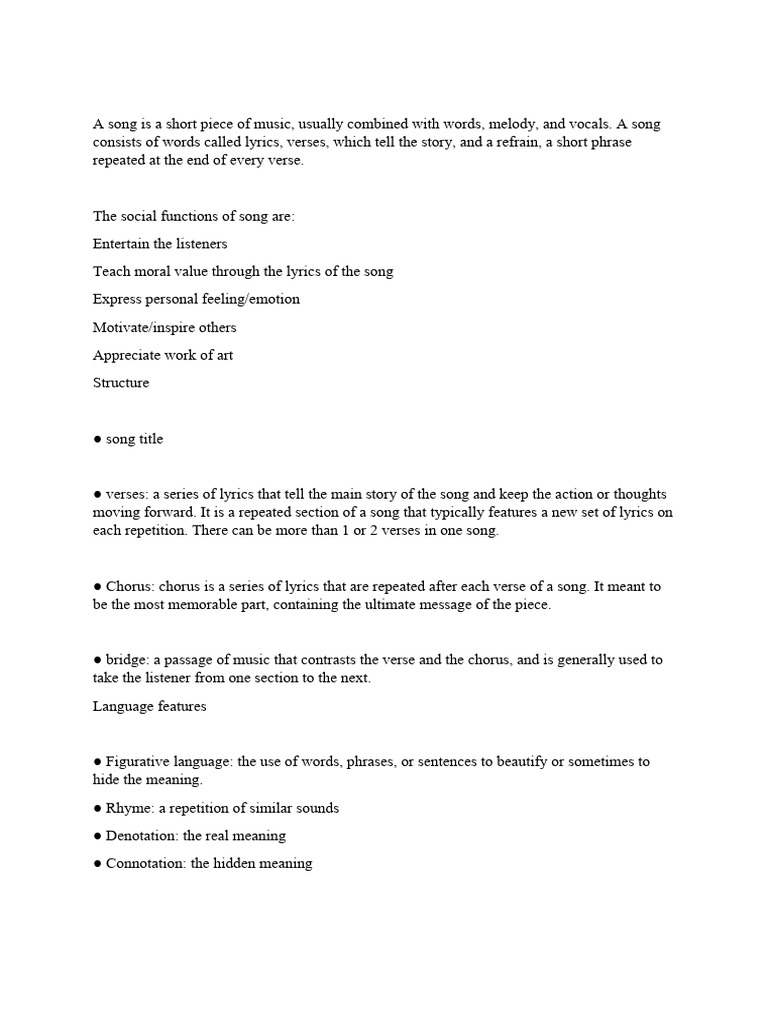 Song Structure and Social Functions | PDF | Art