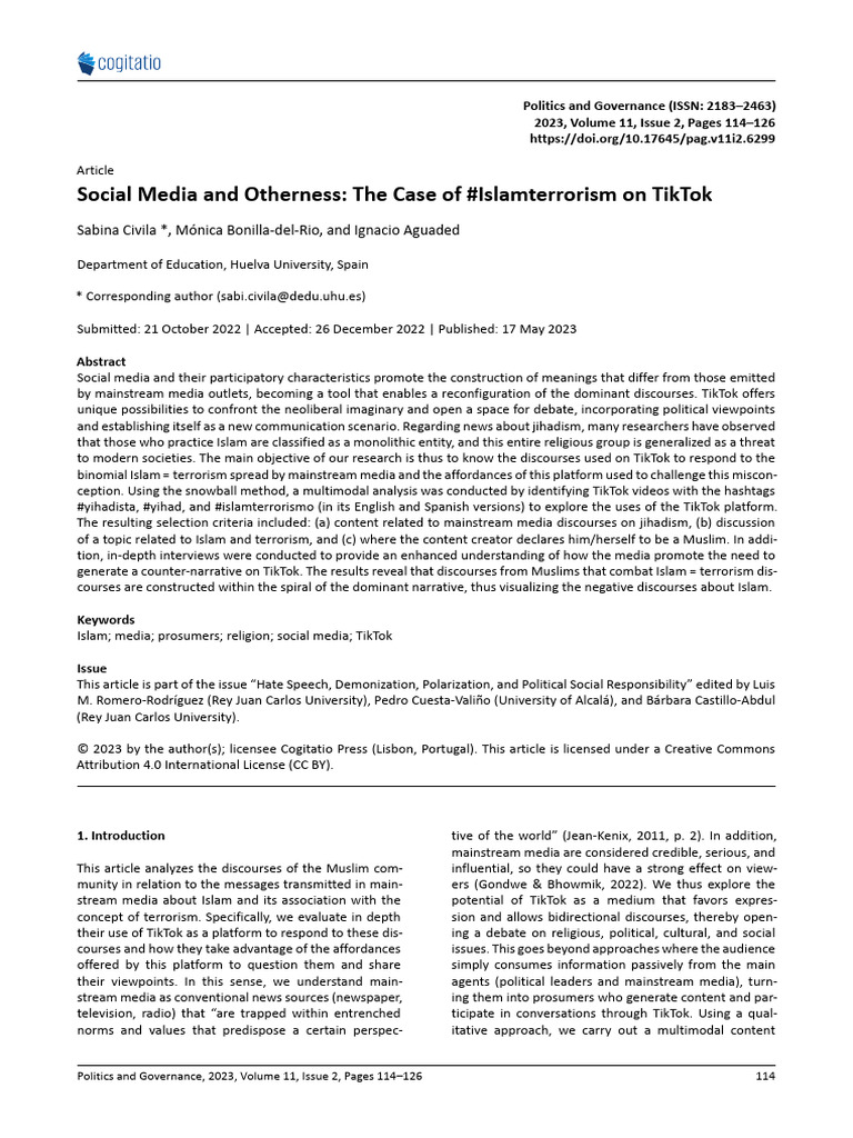 Pag 11 2 social media and otherness the case of islamterrorism