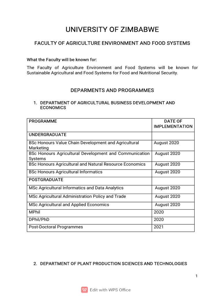 UZ New Programmes 2020 PDF