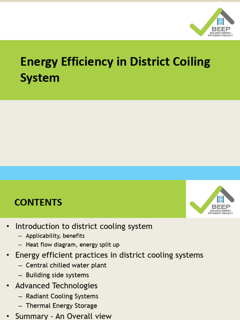 Energy Efficiency in District Cooling Systems | PDF