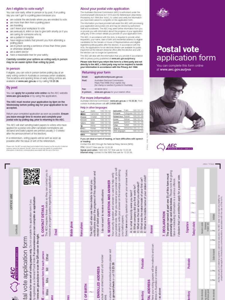 Postal Vote Application Guide | PDF