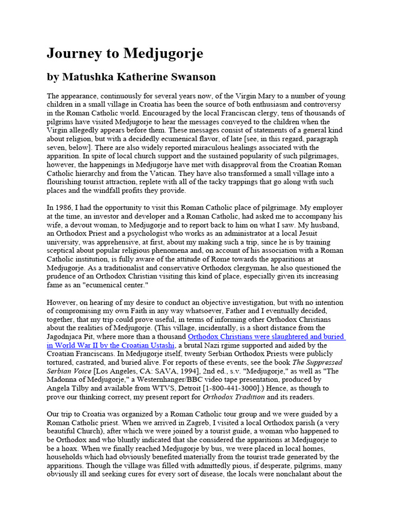 Journey To Medjugorje Pdf